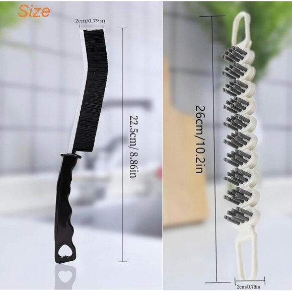 Multi-Use Household Kitchen Bathroom Curved & Faucet Cleaning Brushes Set - Picture 3 of 6